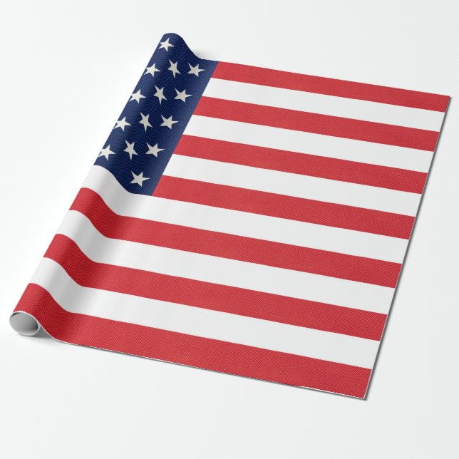 Patriotic American Flagga Presentpapper (Utrullad)