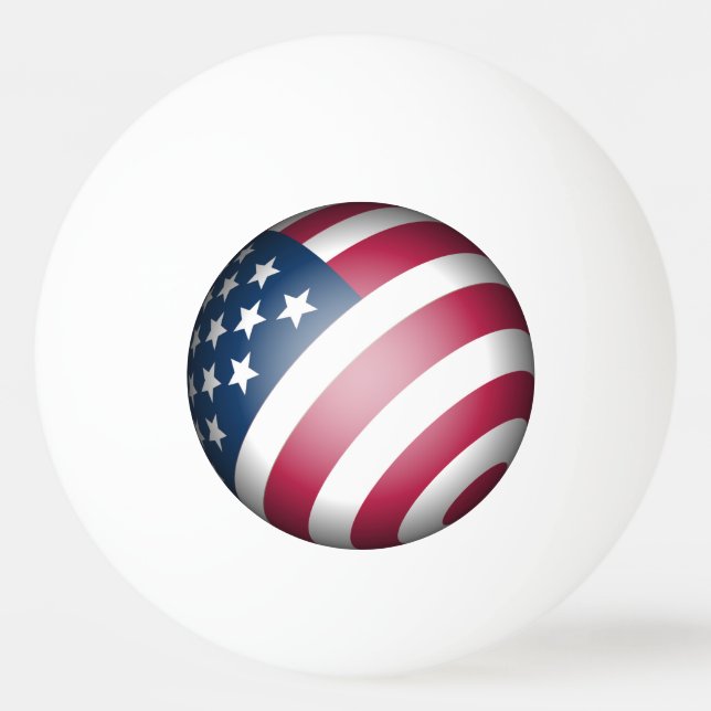 Patriotic American Flagga Red White och Blue Pingisboll (Baksidan)