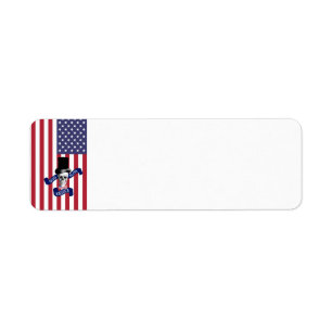 Patriotic American flagga Returadress Etikett