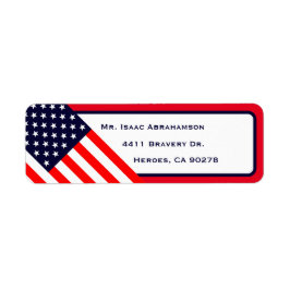 Patriotic American Flagga Return Address Label Returadress Etikett