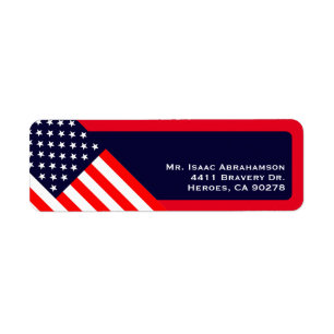 Patriotic American Flagga Return Address Label Returadress Etikett