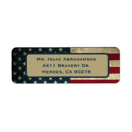 Patriotic American Flagga Return Address Label Returadress Etikett