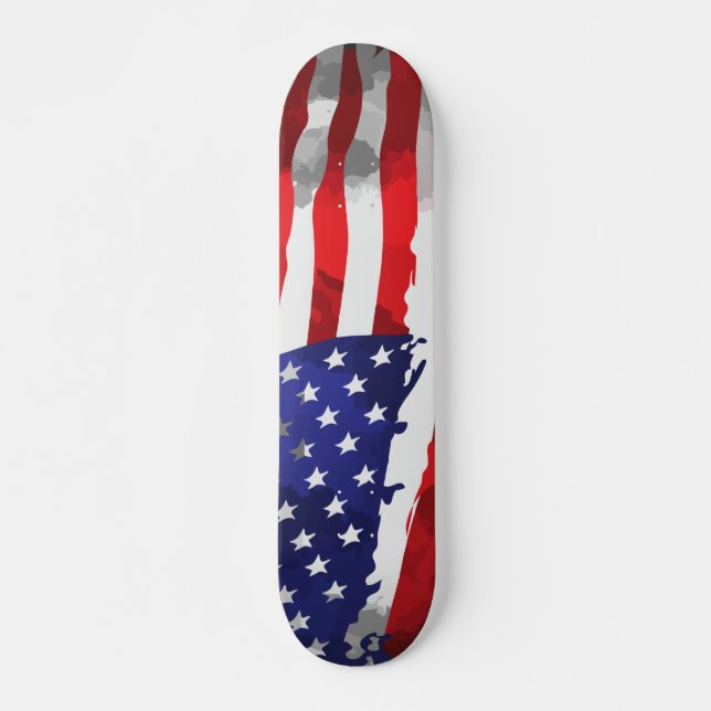 Patriotic American Flagga Rött vitt blått USA Mini Skateboard Bräda 18,5 Cm (Framsida)