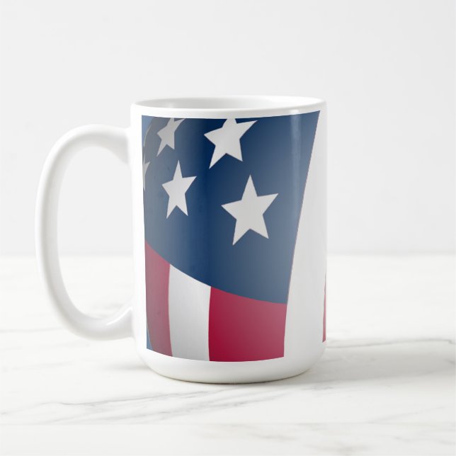 Patriotic American Flagga Stars och stripes Kaffemugg (Vänster)