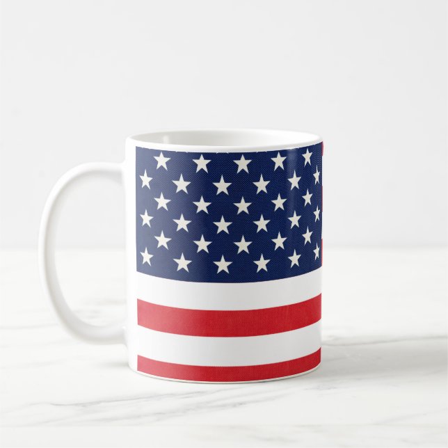 Patriotic American Flagga Stars och stripes Kaffemugg (Vänster)