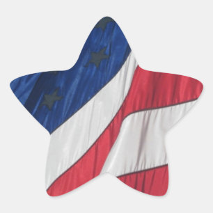 Patriotic American Flagga Stjärnformat Klistermärke