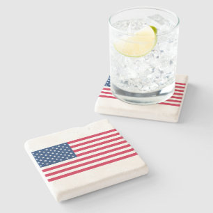 Patriotic American Flagga Stone Underlägg