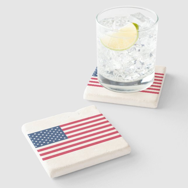 Patriotic American Flagga Stone Underlägg (Sidan)