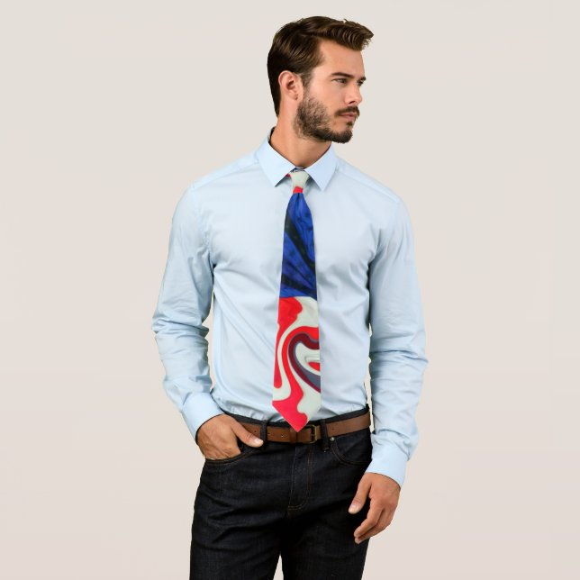 Patriotic American Flagga Swirl Tie Slips (In Situ)