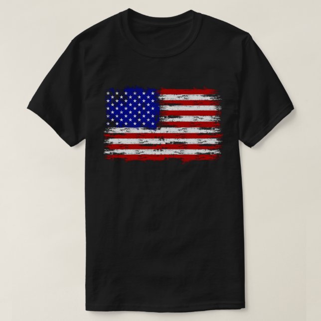 Patriotic American Flagga T Shirt (Design framsida)