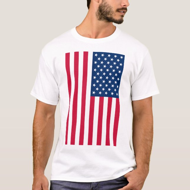 Patriotic American Flagga T-Shirt (Framsida)