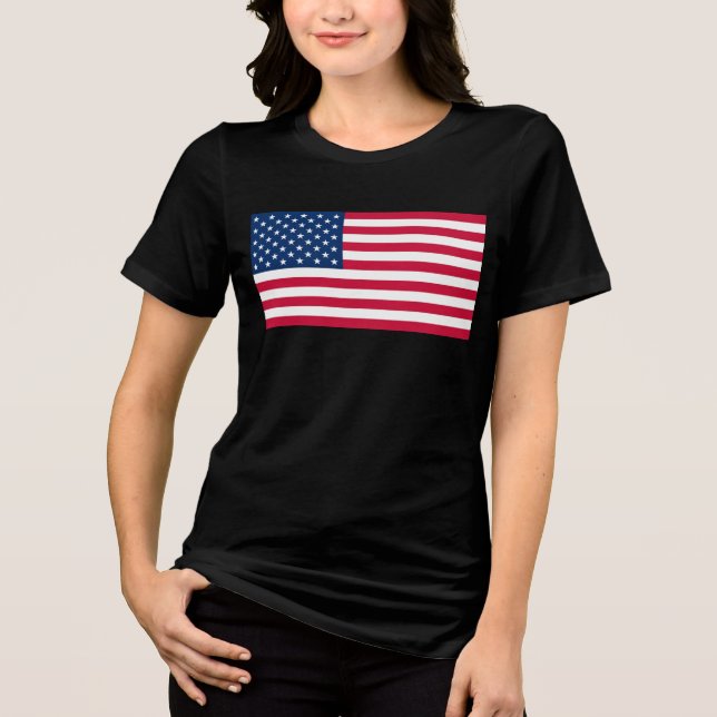 Patriotic American Flagga T Shirt (Framsida)