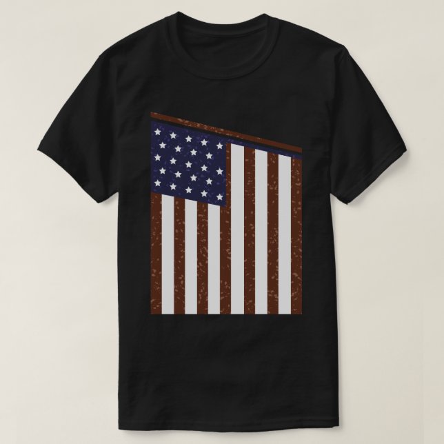 Patriotic American Flagga T Shirt (Design framsida)