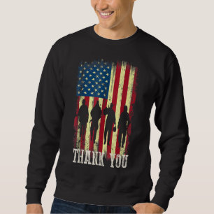 Patriotic American Flagga Tack För manar Women Ki Lång Ärmad Tröja
