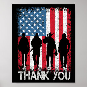 Patriotic American Flagga Tack För manar Women Ki Poster