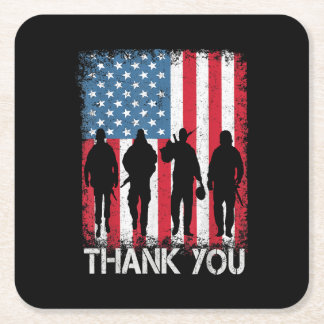 Patriotic American Flagga Tack For Underlägg Papper Kvadrat