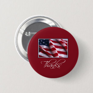 Patriotic American Flagga Tack i Red Knapp