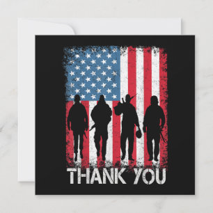 Patriotic American Flagga Tack Kort