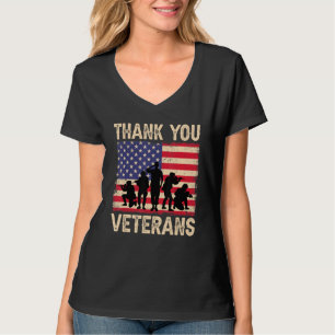 Patriotic American Flagga Tack Veterans För manar T Shirt