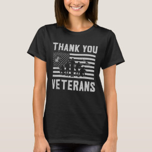 Patriotic American Flagga Tack Veterans För manar T Shirt