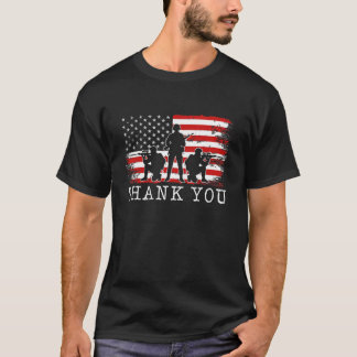 Patriotic American Flagga Tack Veterans För manar T Shirt