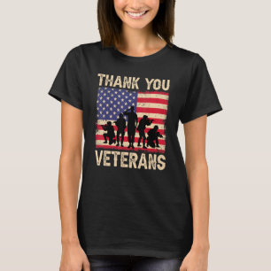 Patriotic American Flagga Tack Veterans För manar T Shirt