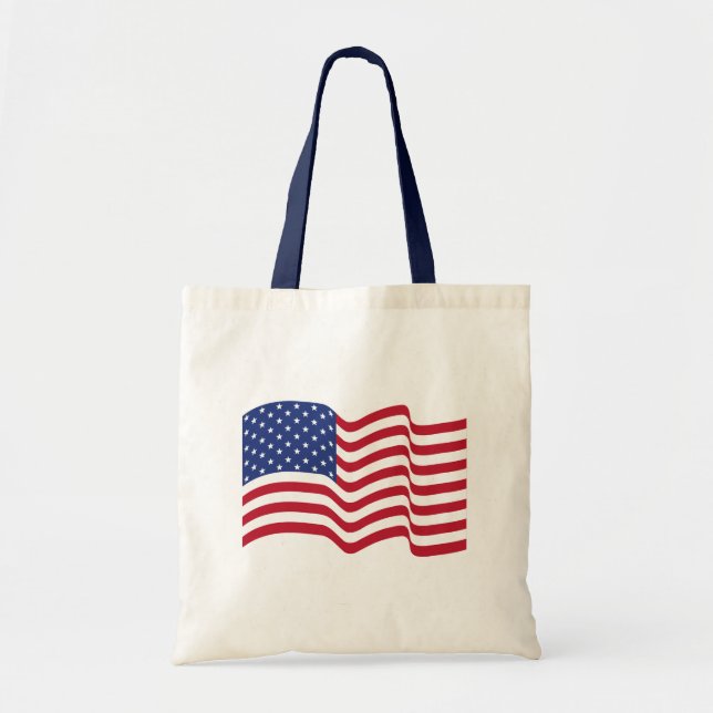 Patriotic American Flagga Tote Bag Tygkasse (Framsidan)