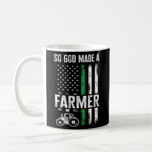 Patriotic American Flagga Tractor So God Made A Fa Kaffemugg