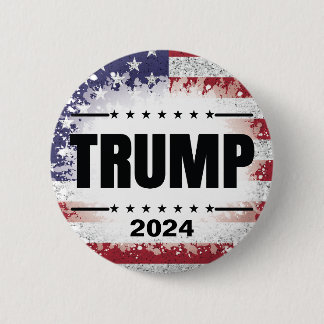 Patriotic American Flagga Trump 2024 Knapp