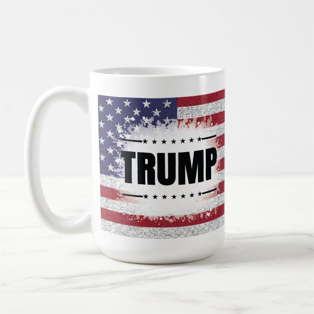Patriotic American Flagga Trump Kaffemugg (Vänster)