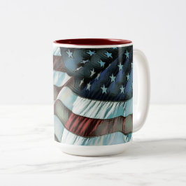 Patriotic American Flagga Två-Tonad Mugg