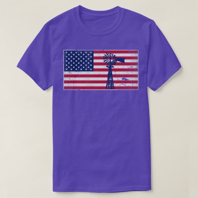 Patriotic American Flagga USA 4:e juli T Shirt (Design framsida)