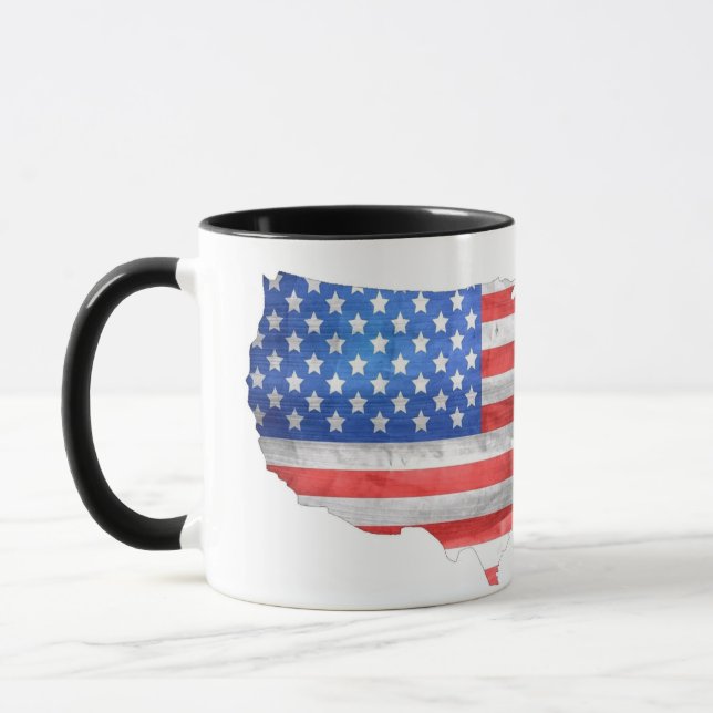 Patriotic American Flagga USA Karta Mugg (Vänster)