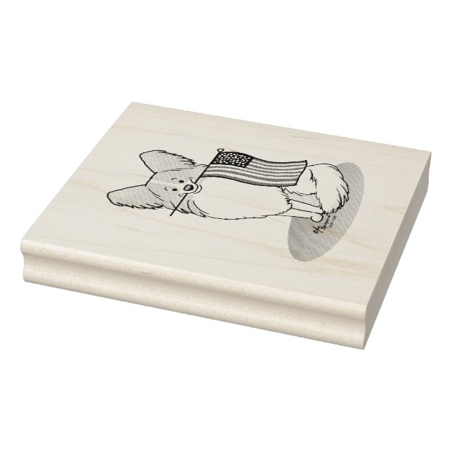 Patriotic American Flagga USA Papillon (citron) Cu Stämpel (Stämpel)