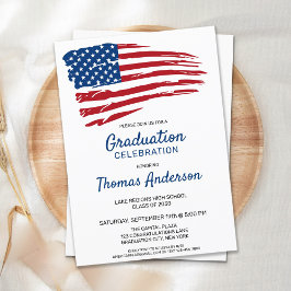 Patriotic American Flagga Usa Studenten Inbjudan Vykort