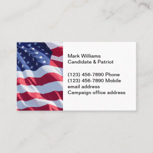 Patriotic American Flagga Val Contact Cards Visitkort