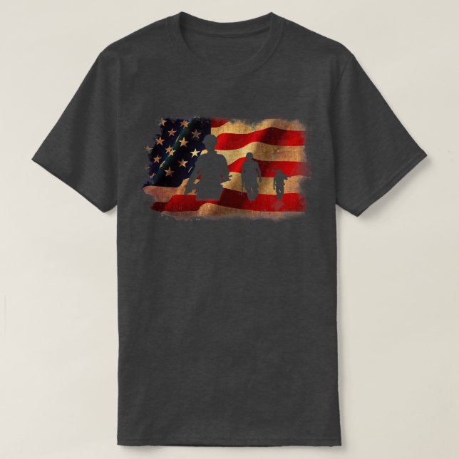 Patriotic American Flagga Veterans Day T Shirt (Design framsida)
