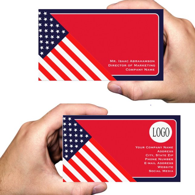 Patriotic American Flagga Visitkort (Skapare uppladdad)