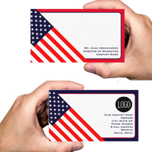 Patriotic American Flagga Visitkort