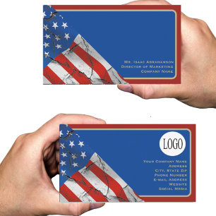 Patriotic American Flagga Visitkort