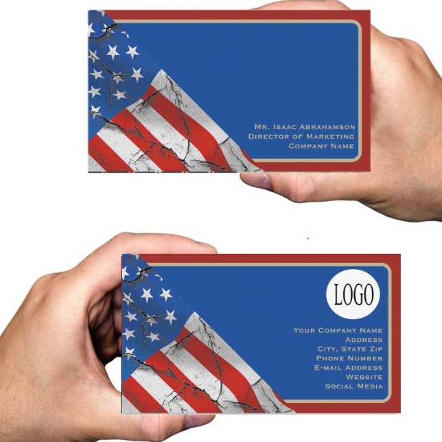 Patriotic American Flagga Visitkort (Skapare uppladdad)
