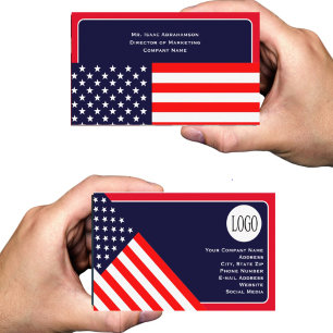 Patriotic American Flagga Visitkort
