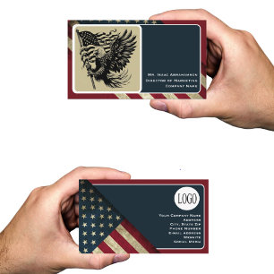 Patriotic American Flagga Visitkort