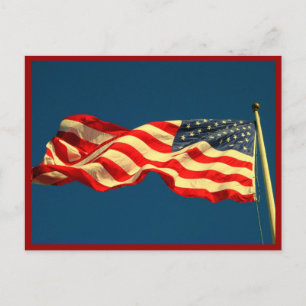 Patriotic American Flagga Vykort