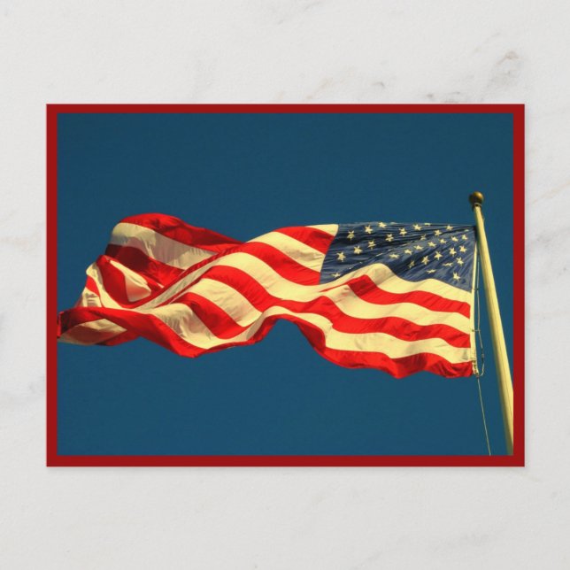 Patriotic American Flagga Vykort (Framsida)