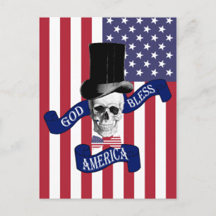 Patriotic American flagga Vykort