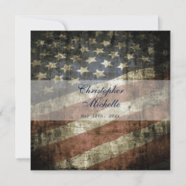 Patriotic American Flagga Wedding Investigation w/ Inbjudningar
