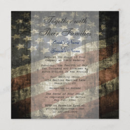 Patriotic American Flagga Wedding Investigation w/ Inbjudningar