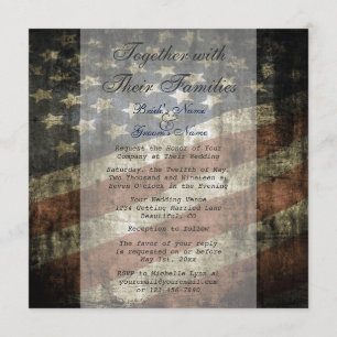 Patriotic American Flagga Wedding Investigation w/ Inbjudningar