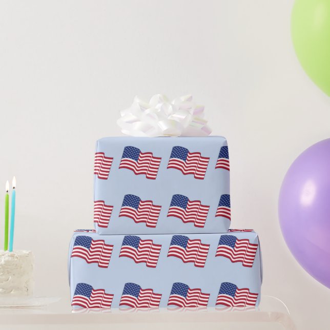 Patriotic American Flagga Wrapping Papper Presentpapper (Festgåvor)